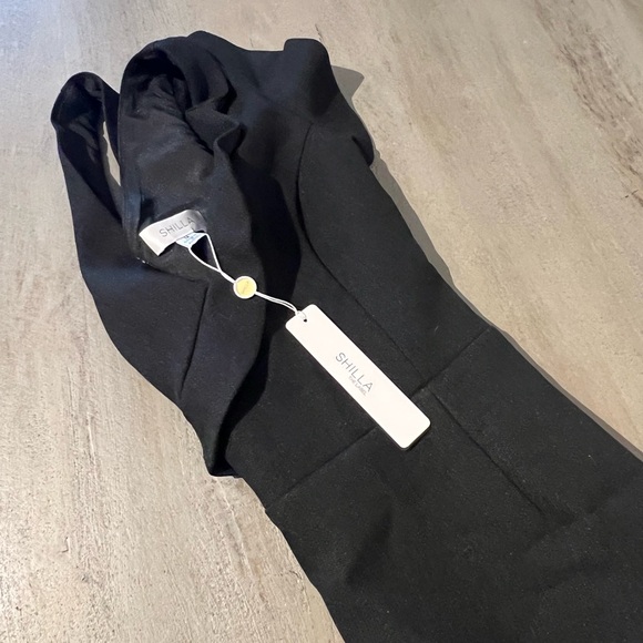 Shilla The Label Black V-Neck Ruffled Asymmetrical Dress (BRAND NEW) - Picture 4 of 5